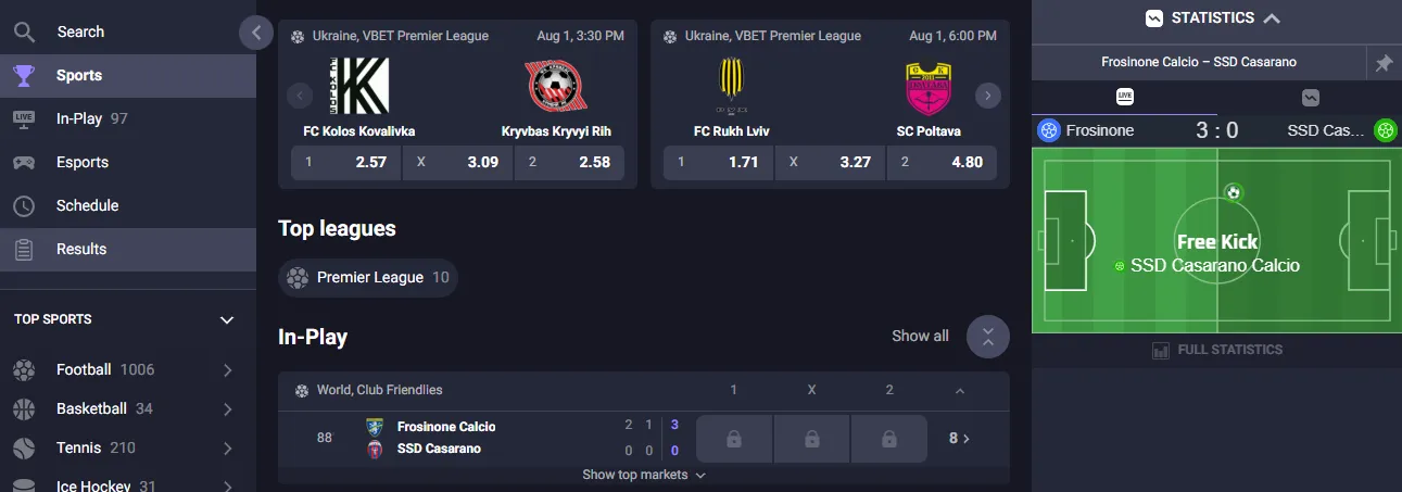 tenbet casino sport